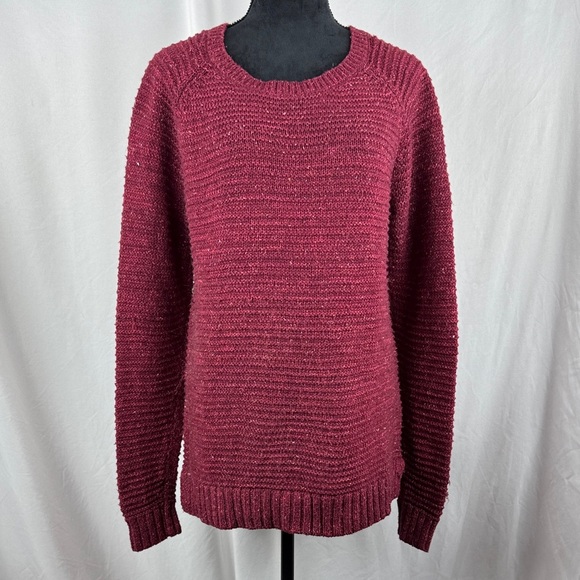 Faded Glory Sweaters - Faded Glory Long Sleeve Pull On Burgundy Sweater